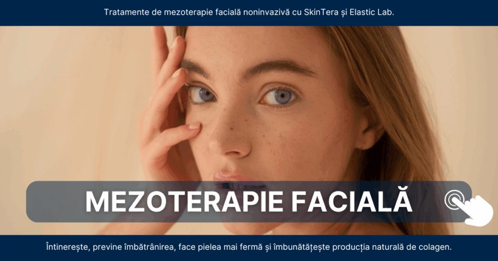 Mezoterapie non-invazivă SkinTera Elastic Lab – livrare cu micropini direct în joncțiunea dermală pentru stimularea profundă a colagenului și elastinei.
